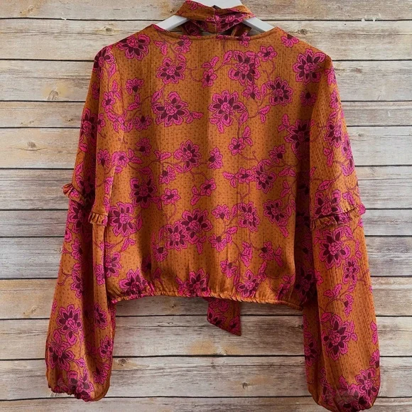 Jessica Simpson Blouse Women’s Size Medium Floral Marisol Long Sleeve NWT - Picture 2 of 6